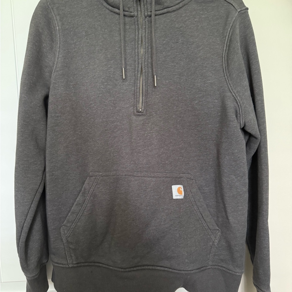 Carhartt Gray Zip Up Sweater with Fleece Lining